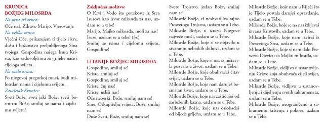 Molitvena kartica - Krunica Božjeg milosrđa